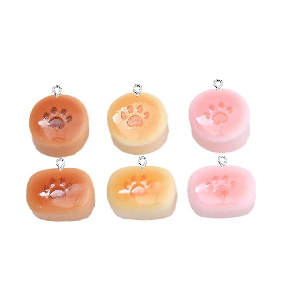 10PCS Shiny Cat Claw Pudding Series Flat Back Charms For Earrings Bracelet Hairpin DIY Jewelry Pendants Decoration Accessories