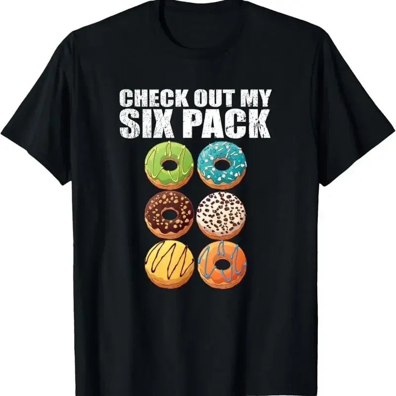 Revisa mi camiseta divertida de gimnasio con diseño de donut Six Pack