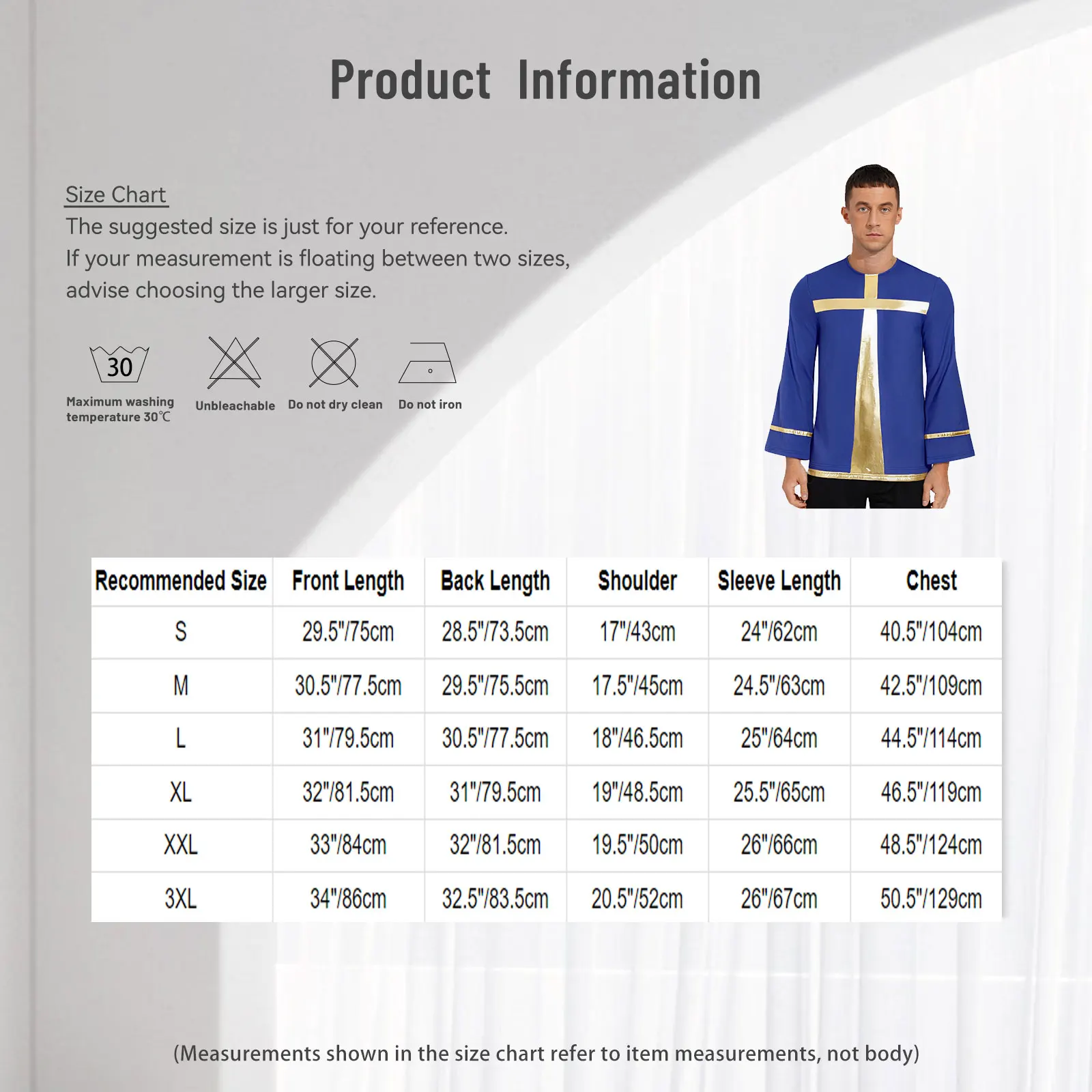 Männer Tanz Liturgische Anbetung Kostüm Metallic Kreuz Langarm Pullover Shirts Tops für Tanz Lob Kirche Chor Leistung