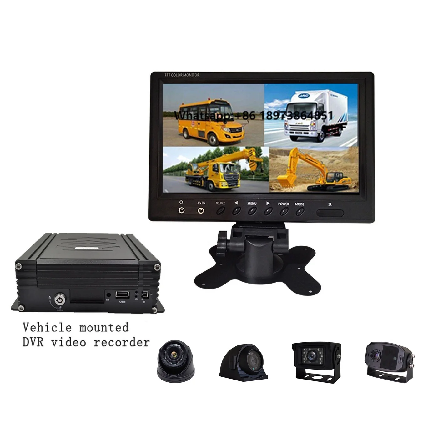 

Factory Wholesale HX-07 7 Inch Car Dvr AHD 1080P 360 Degree Panorama Car Dvr System CVBS 2/4 Channel Car Monitoring