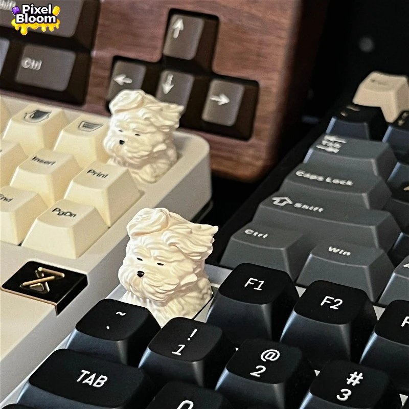 

Hand-Drawn Vintage Scribble Pup Resin Artisan Keycap for MX Switch R4 ESC Key Multi-Color Cute Collectible Gift