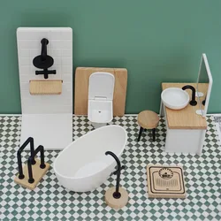 1:12 Dollhouse Simulation Bathroom Toy White Wash Basin Dollhouse 1/12 Dollhouse Simulation Toilet Model Furniture Miniature