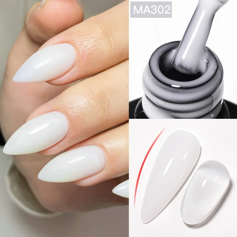 MEET ACROSS 7ml Nude Rubber Base Gel Nail Polish 2 In 1 Jelly Pink Transparent Nail Art Gel Varnish Function Manicure For Nails image 2
