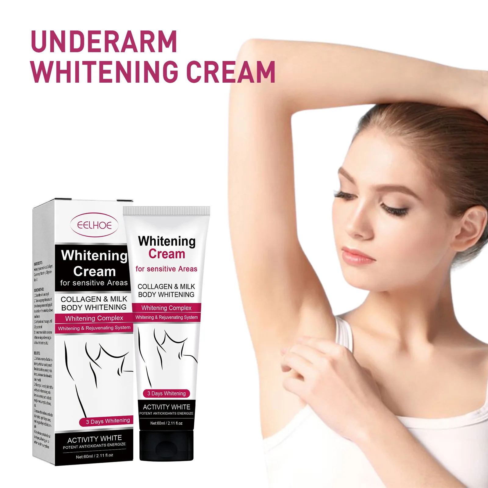 Whitening Cream For Dark Skin Underarm Armpit Thigh Inner Joint Lightening Sensitive Area Body Care Moisturizing Brighten Lotion