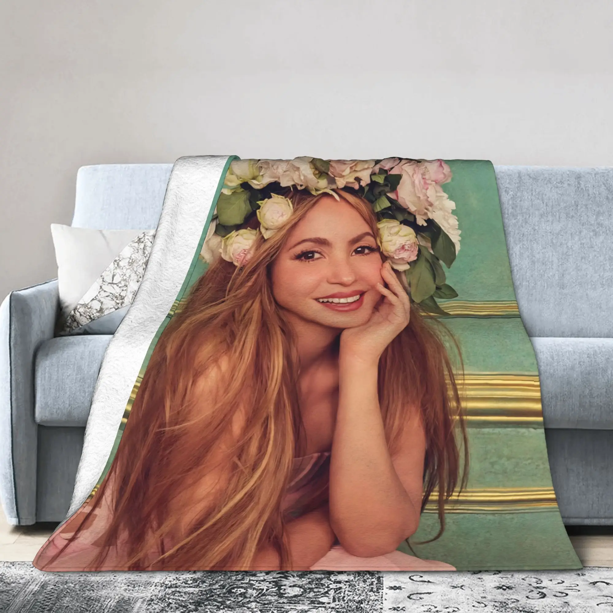 Singer S-Shakira Blankets Fleece Spring Autumn  Breathable Soft Throw Blanket for Bed Outdoor Bedding Throws