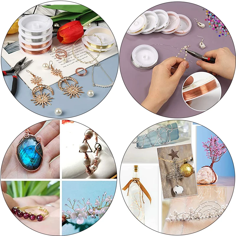 1 rolka miedziane druty do wyrobu biżuterii złota rodowa żyłka do nawlekania koralików przewód metalowy Diy Charm bransoletki kolczyk znalezienie