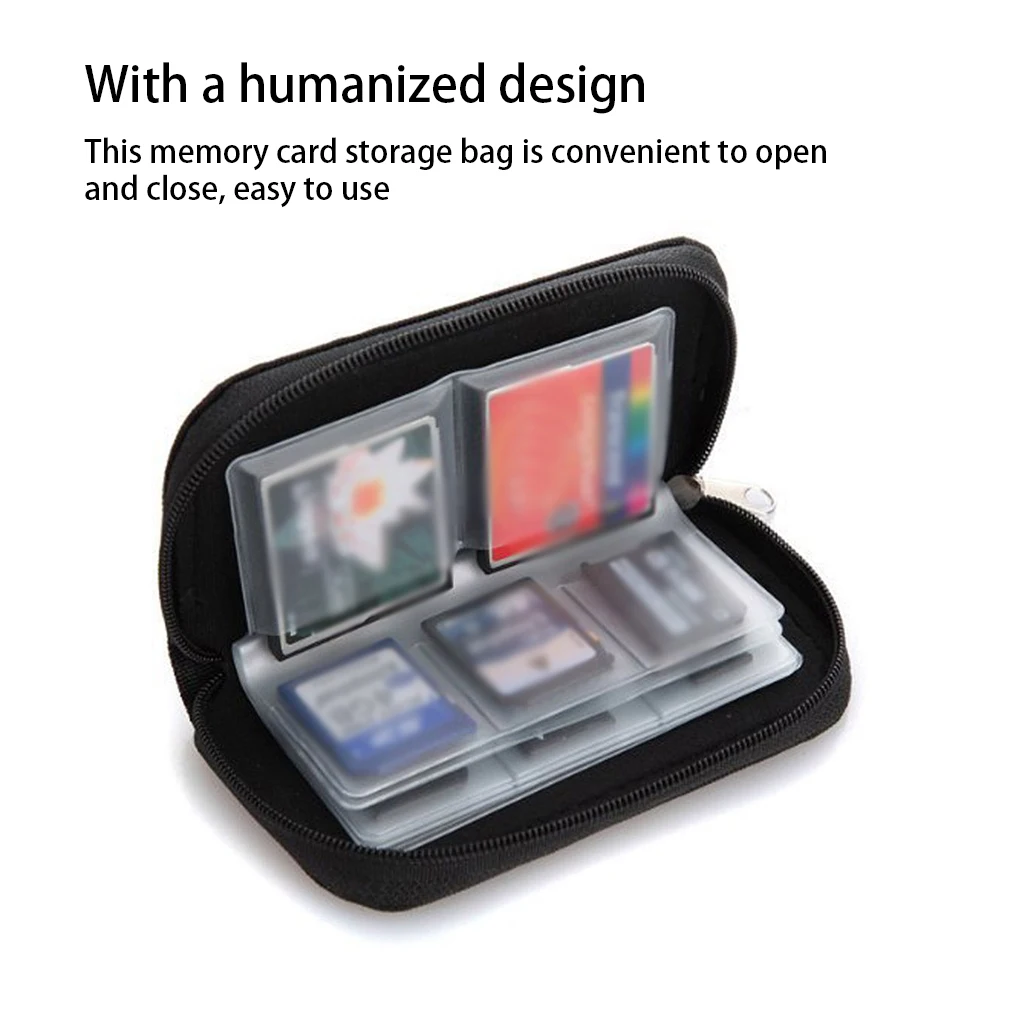 Mobile Phone Memory Card Bag Storage Case Outdoor Padded Interior Dustproof Protective Fabric Carrying Pouch Protector
