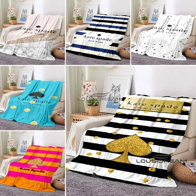 Personalizável 18 elegante ke-kat-spade-e logotipo cobertor de pelúcia casa sofá cama decoração portátil piquenique presente cobertor quente