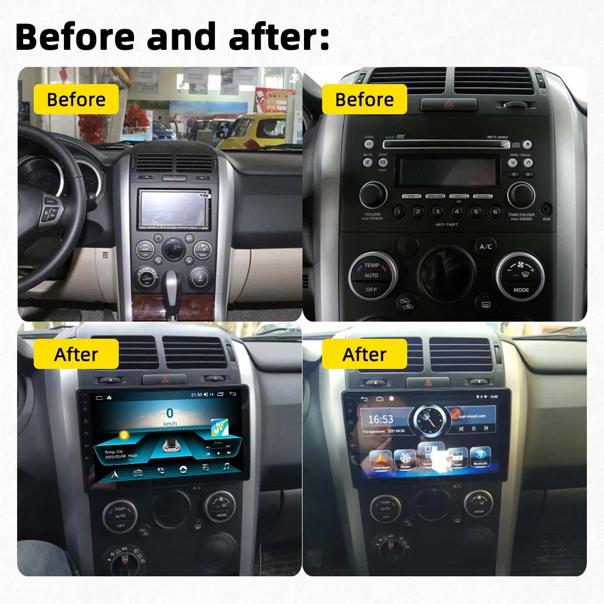 9 inch Car Radio For Suzuki Grand Vitara 3 2005 - 2015 2Din Android 14 Wireless CarPlay Stereo Multimedia Video Player Autoradio