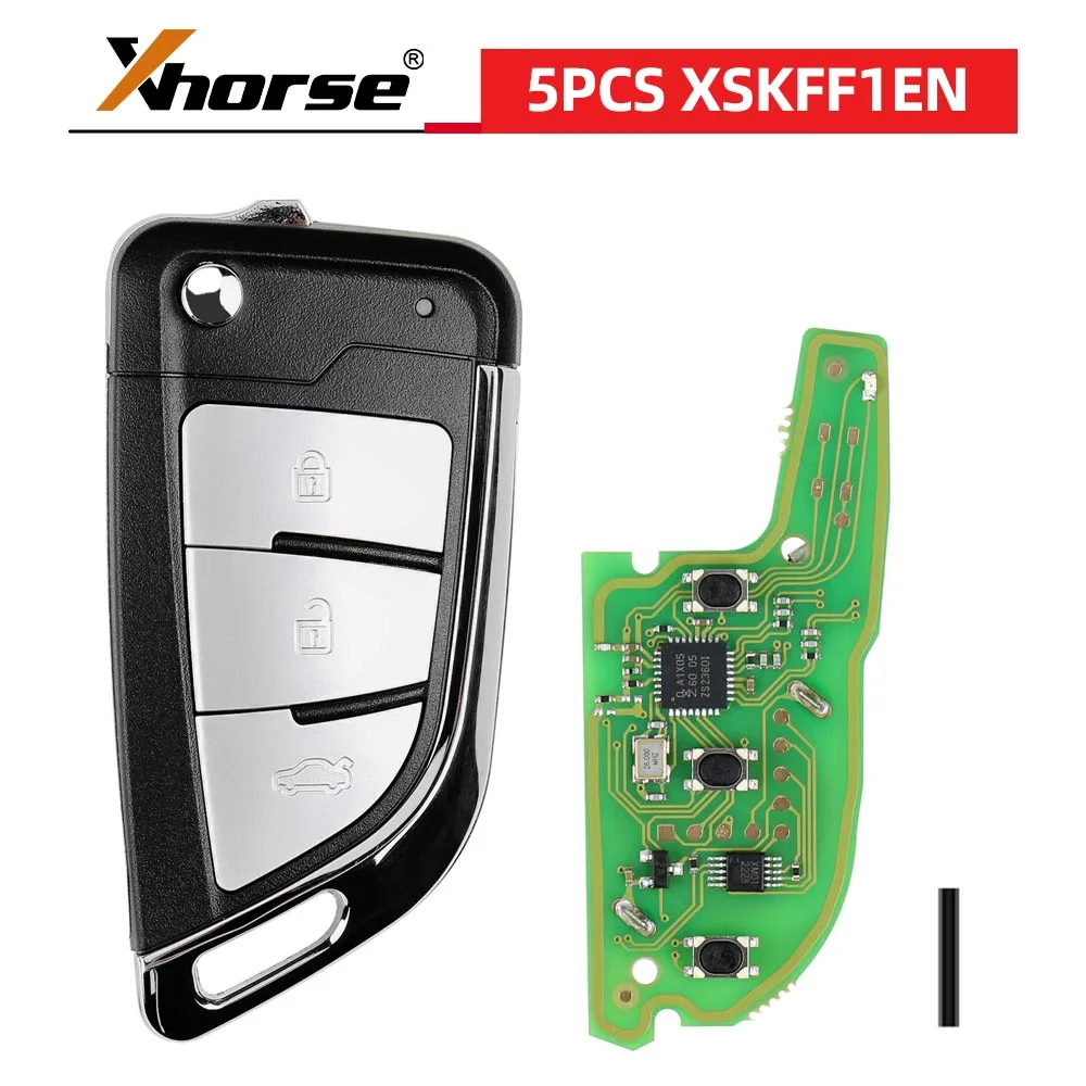 

Xhorse XSKFF1EN умный дистанционный ключ-нож в стиле 3 кнопки лезвие складной ключ английский 5 шт./лот