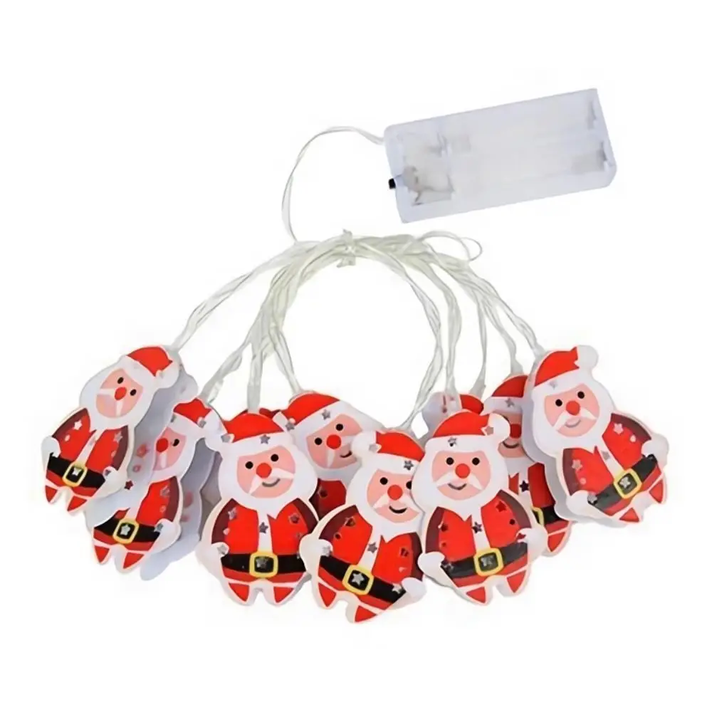 Cartoon Kerst LED Light String Elanden Vorm Kerstman Patroon Kerst Ornament String Light Ophangbare Sneeuwpop Figuur