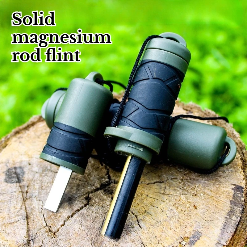 

NEW Rubber Handle Outdoor Survival Wilderness Ignition Artifact Camping Portable Survival Solid Ignition Stick