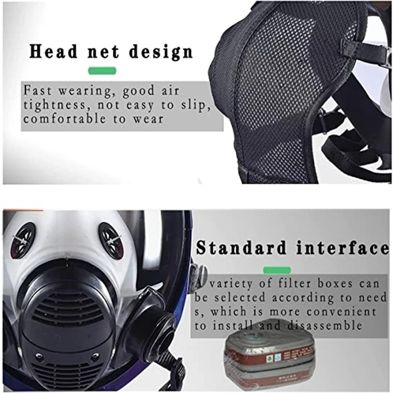 Chemical Mask 6800 Gas Mask Dustproof Respirator Paint Pesticide Spray Silicone Full Face Filters for Laboratory Welding