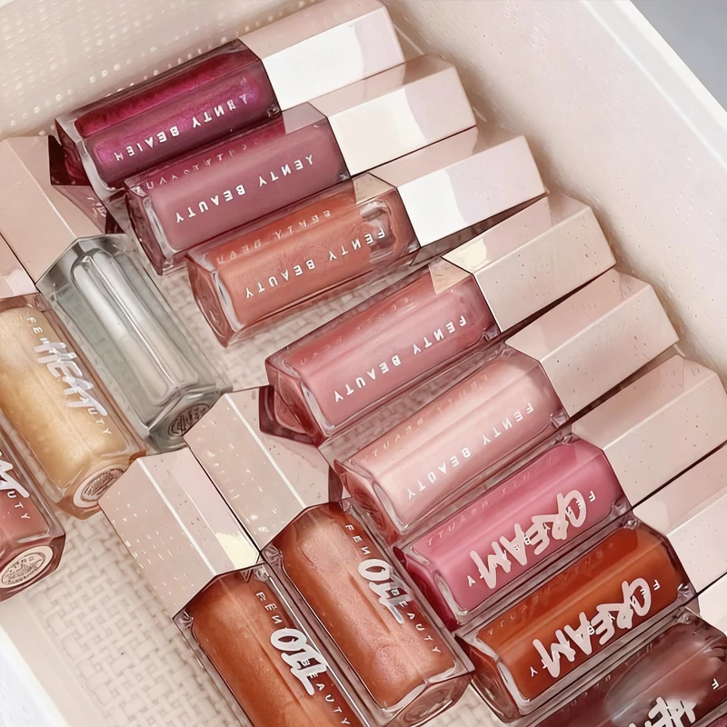 أحمر شفاه ماركة مقاوم للماء مكياج يدوم طويلاً Fenty Glow Hot Chocolit RIRI ملمع شفاه الكرز الساخن يضيء لون الشفاه بشكل طبيعي