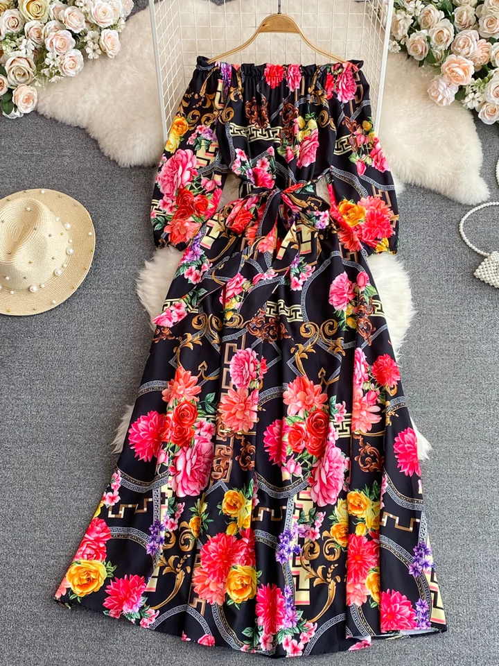 floral mini summer dresses Pink Floral Mini Dress – V-Neck Boho Summer Dress with Batwing Sleeves Women's Boho Fashion in Pink | XXL