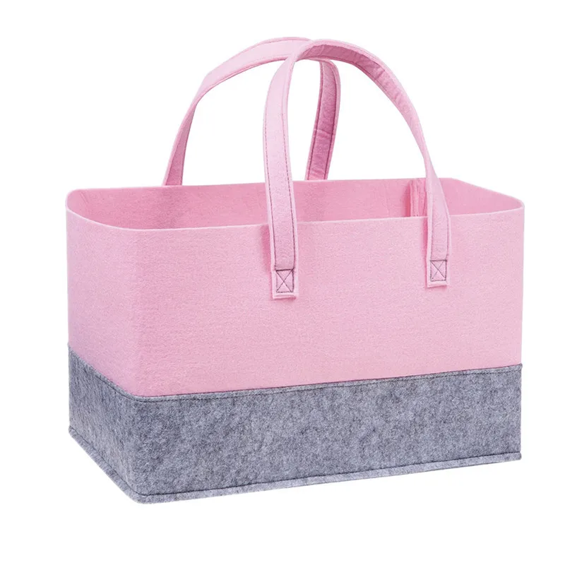 Felt Handbag Large Capacity Shopping Bag Foldable Women Handbag for Toy Book Environmental Sundries Storage Bag with Handle