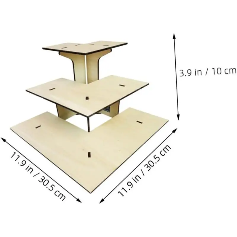 1 Set 3 Tiers Wooden Portable Display Shelf Detachable Table Corner Stand For Tradeshows Farmers Market Food Riser