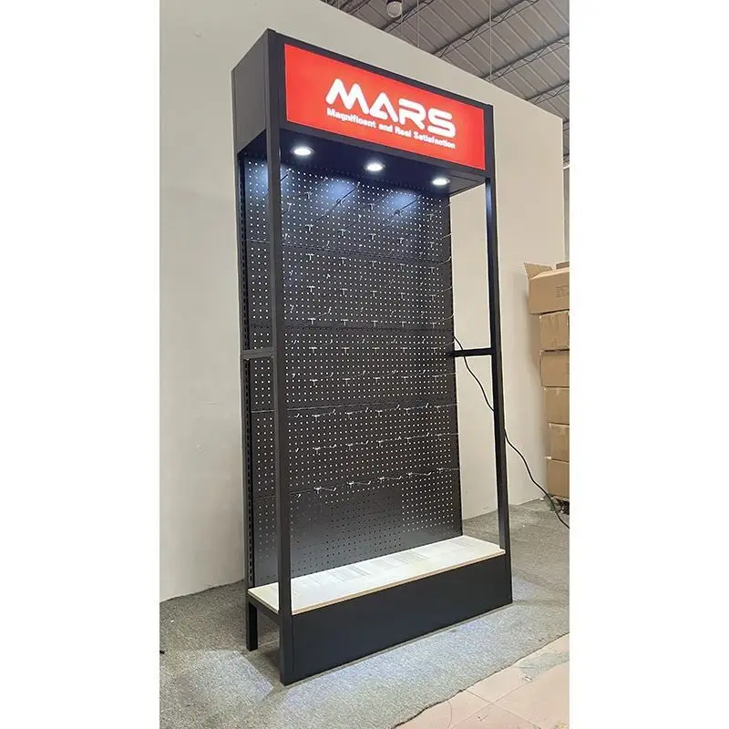 custom.Mobile phone accessories display racks perforated board digital product storage rackdatametal display sta