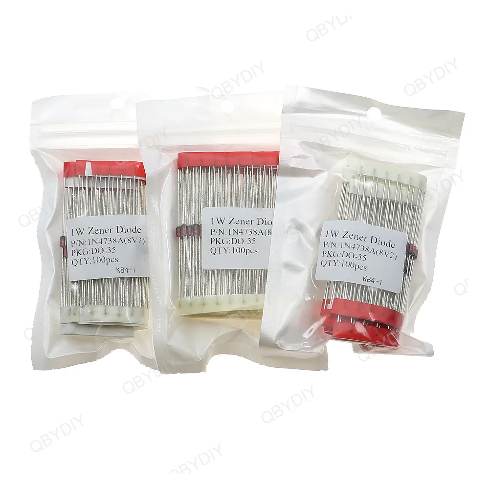 100pcs/lot 1W Zener Diode 3V-39V 1N4728-1N4754 DO-35