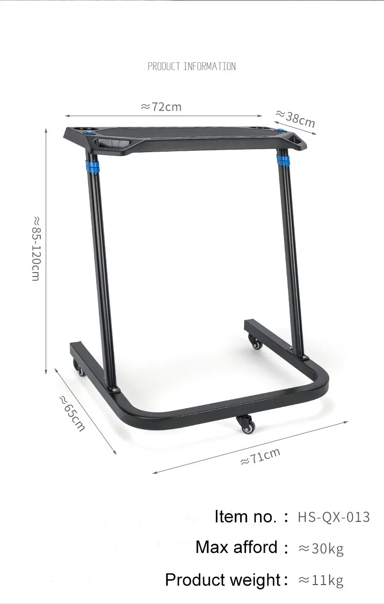 Scrivania per trainer per bici rimovibile Scrivania multiuso ad altezza regolabile per ciclismo indoor e in piedi