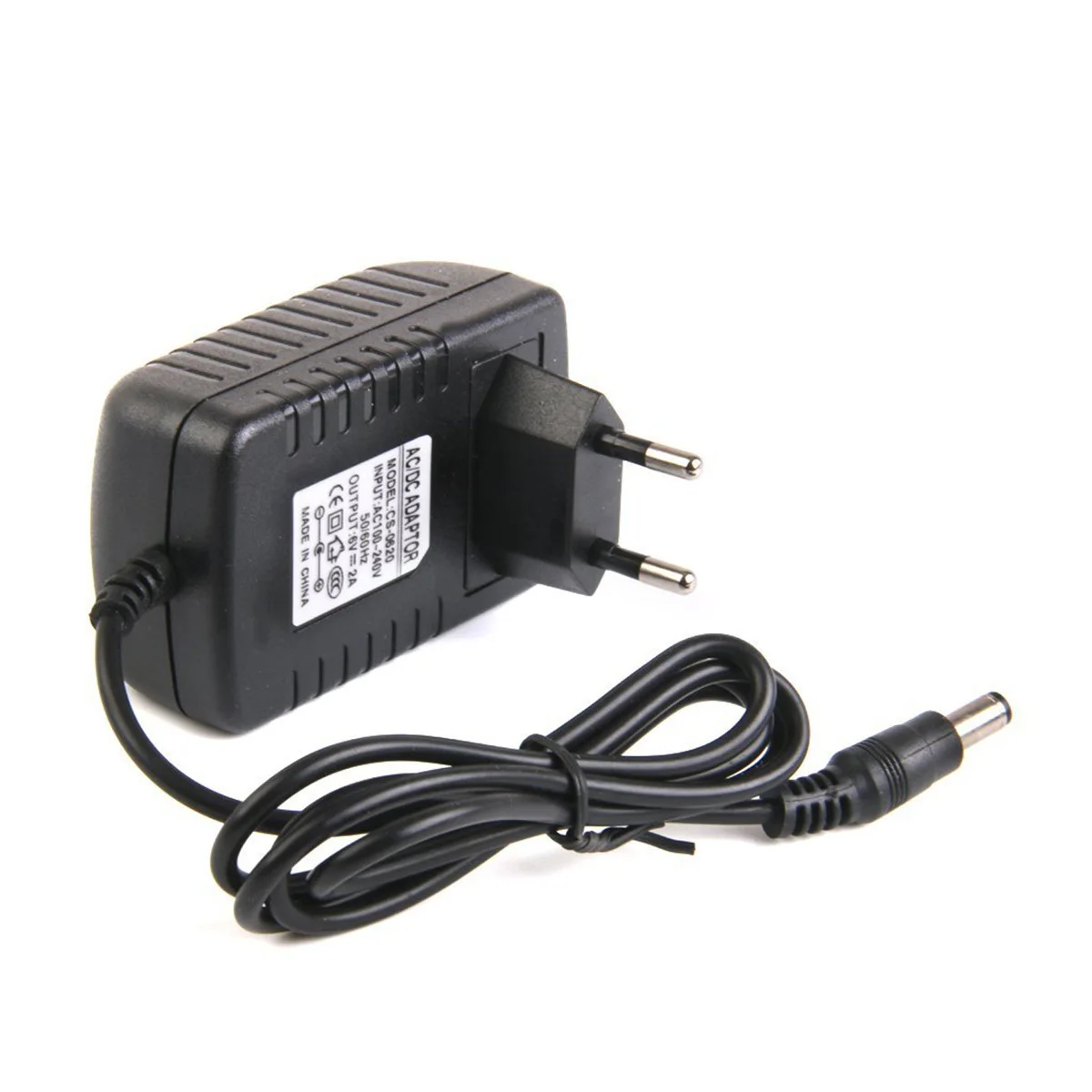 

6V 2A Power Adapter Black 5.5X2.1Mm Eu Plug -240V Input For 6V Devices Portable Travel Home Use Radio