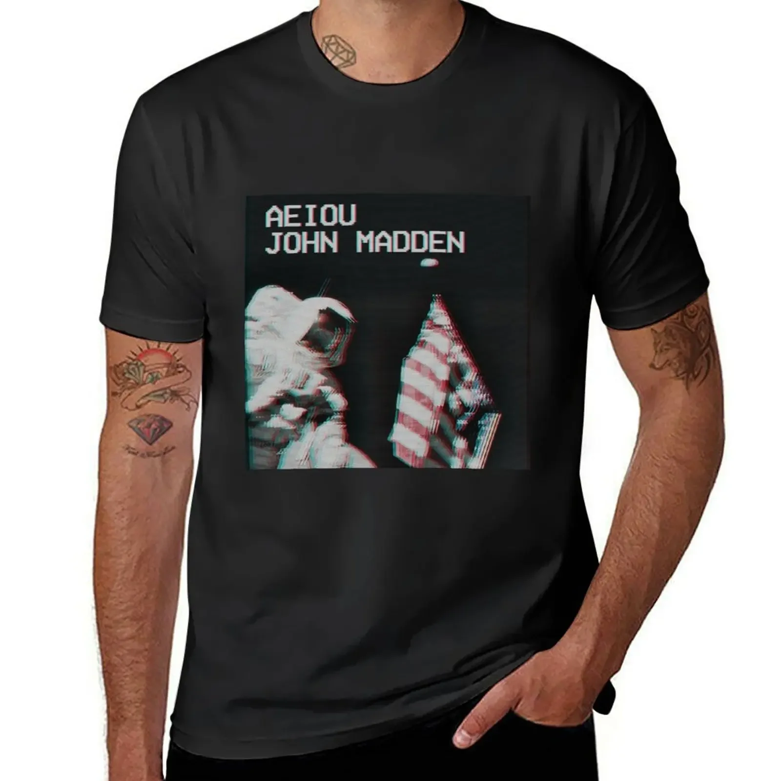 AEIOU John Madden T-Shirt plus size tops shirts graphic tees mens graphic t-shirts