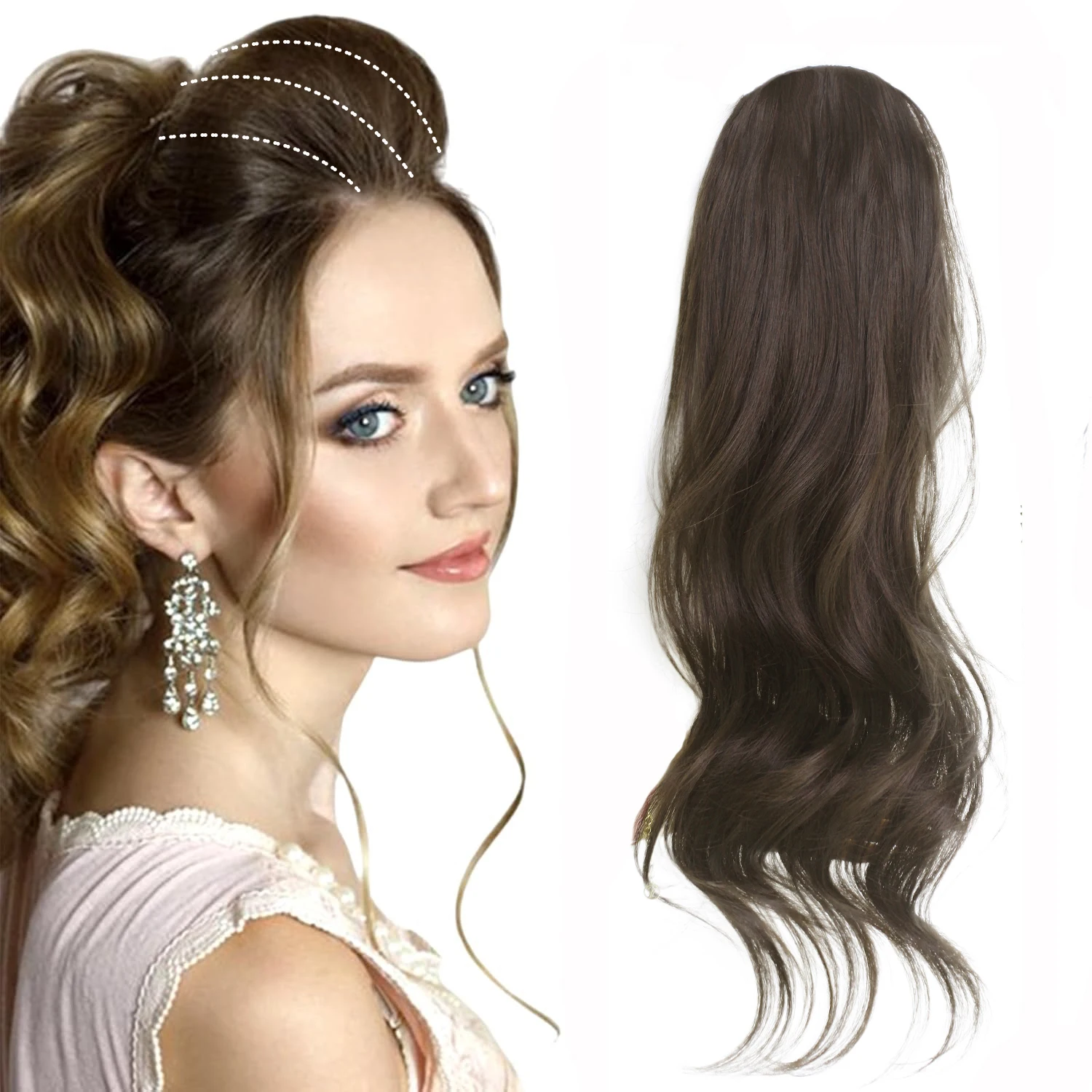 Straight hair synthetic hair pad clip to extend women's natural wigs women's invisible hair clips to add extra volume pieces