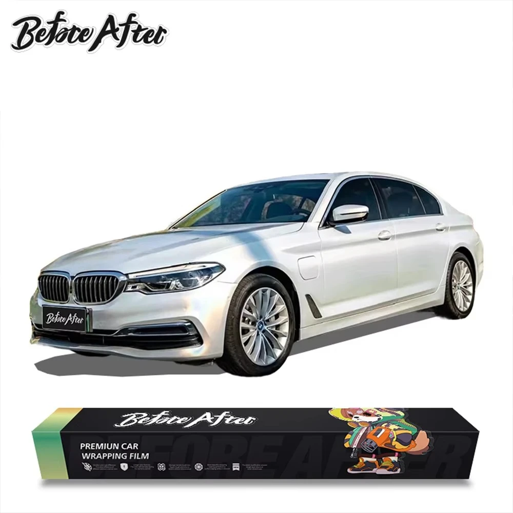 Premium PVC Wrapping Colorful Laser White Automotive Wrap Roll PET Laser Metallic White