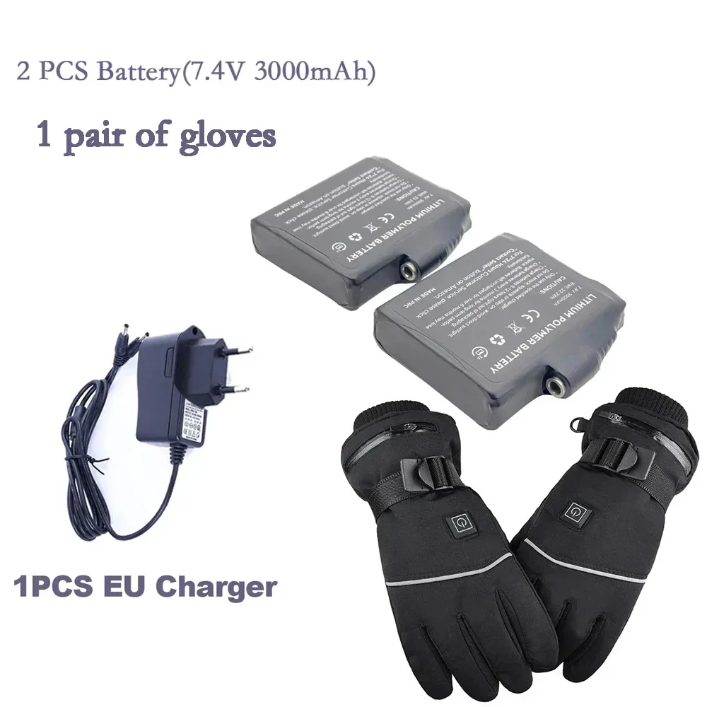 Winter heating gloves 7.4V 3000mAh lithium polymer battery pack for keeping warm socks, clothes, hats, outdoor sports gloves