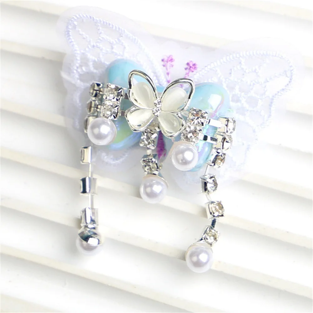 Illusionary Embroidery Butterfly DIY Phone Chain Bow Knot Pearl Pen Bead Bracelet Material Accessories