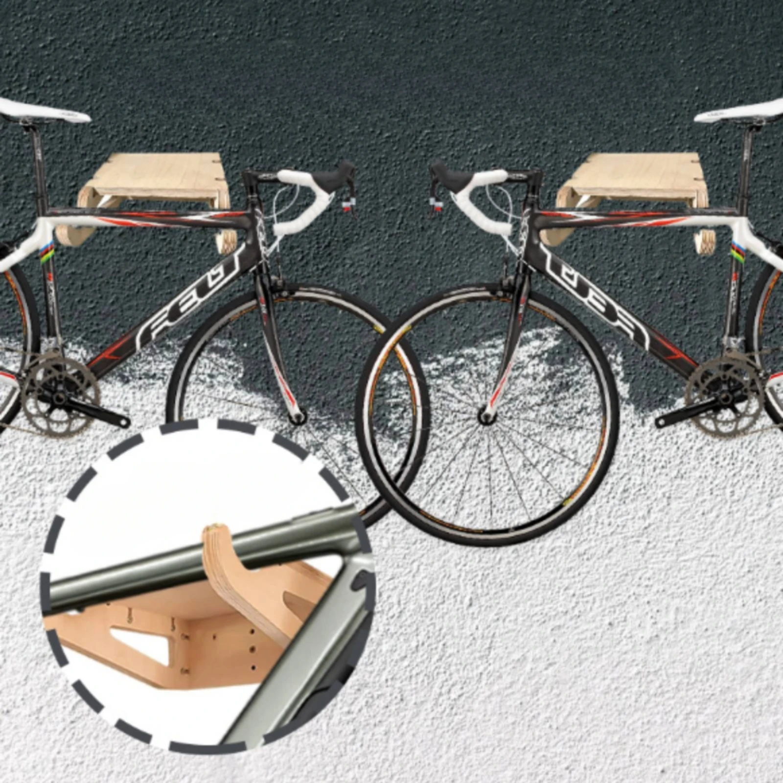 Wooden Bike Hanger Minimalist Road Bike Hanger Cycle Wall Mount Elegant Decorative for Cyclists, Apartment, Garage view 5