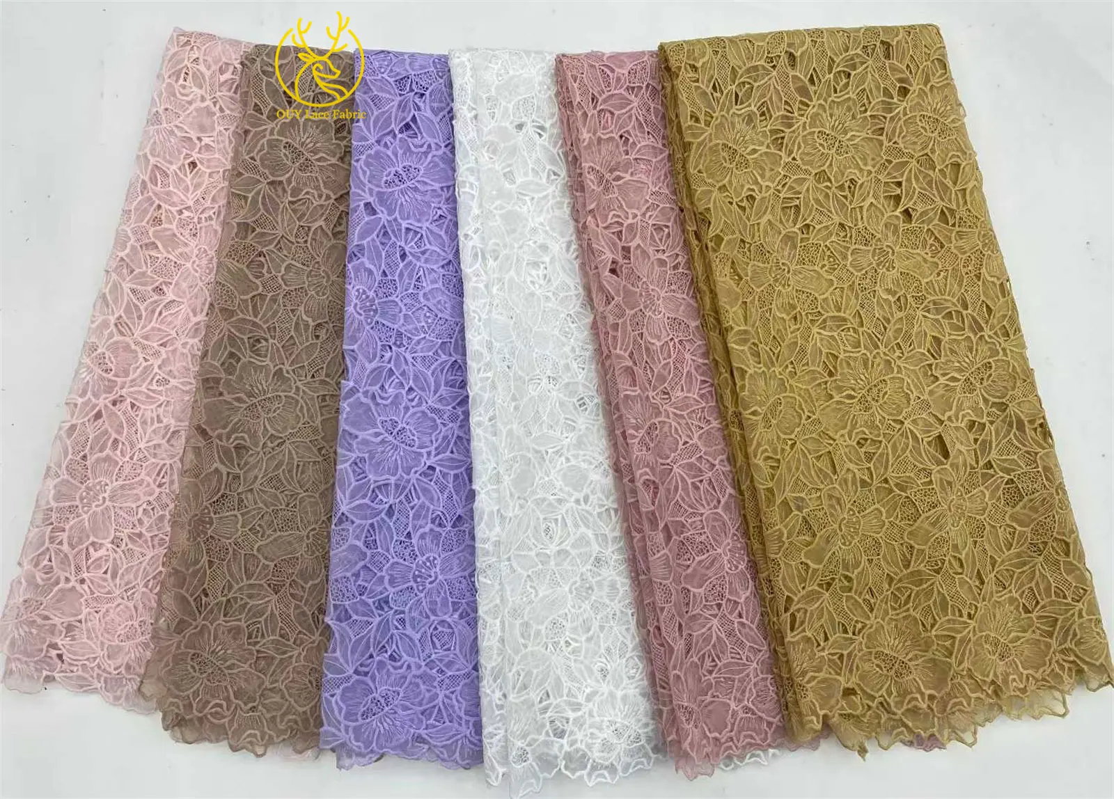 Eleganter französischer Mesh-Spitzenstoff 2026 Luxuriöser afrikanischer Stickerei-Tüll für Braut- und Abendkleider DIY Nähen 5 Yards – Detail 19