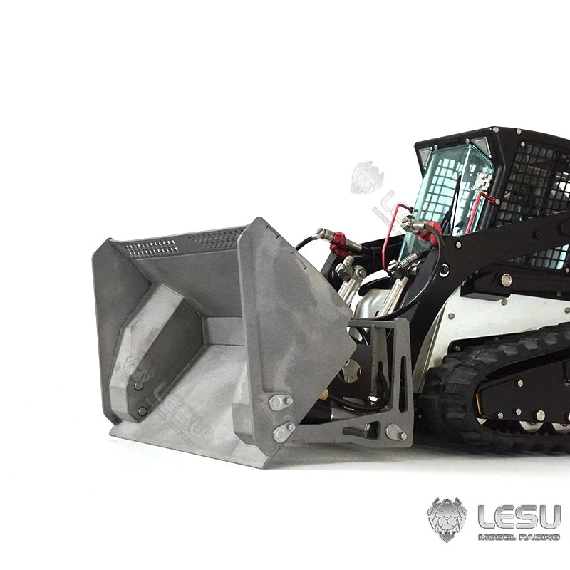 LESU 1/14 Loader Bucket Part For Aoue Skid-Steer I6S Radio Control Car Metal Spare Parts For A0008/B0008 Boys Toys TH20739