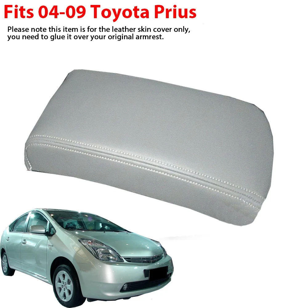 Car Microfiber Leather Console Armrest Panel Cover Protective Trim for Toyota Prius 2004-2008 Black