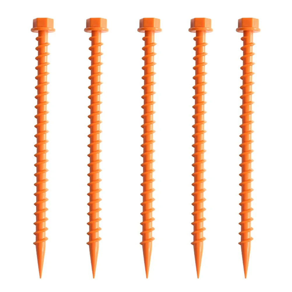 Clavijas para tienda de campaña con picos de tierra, longitud para senderismo, montañismo, exterior, paso de plástico PP, plástico, 10 Uds.,