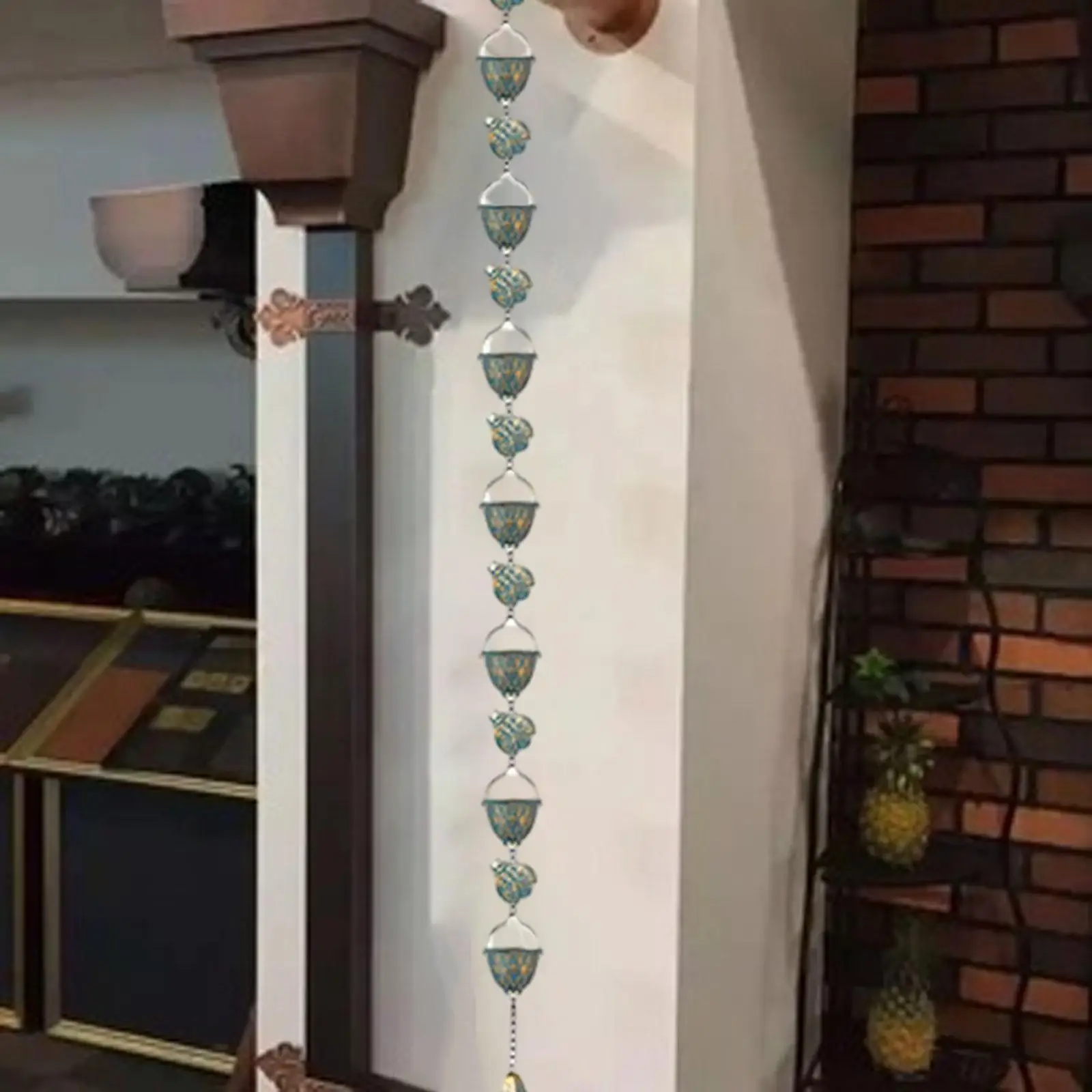 

Rain Chain Sturdy Convenient,Easy to Clean Hardware Metal Easy Installation,Stable Accessories for Downspout Garden Outside