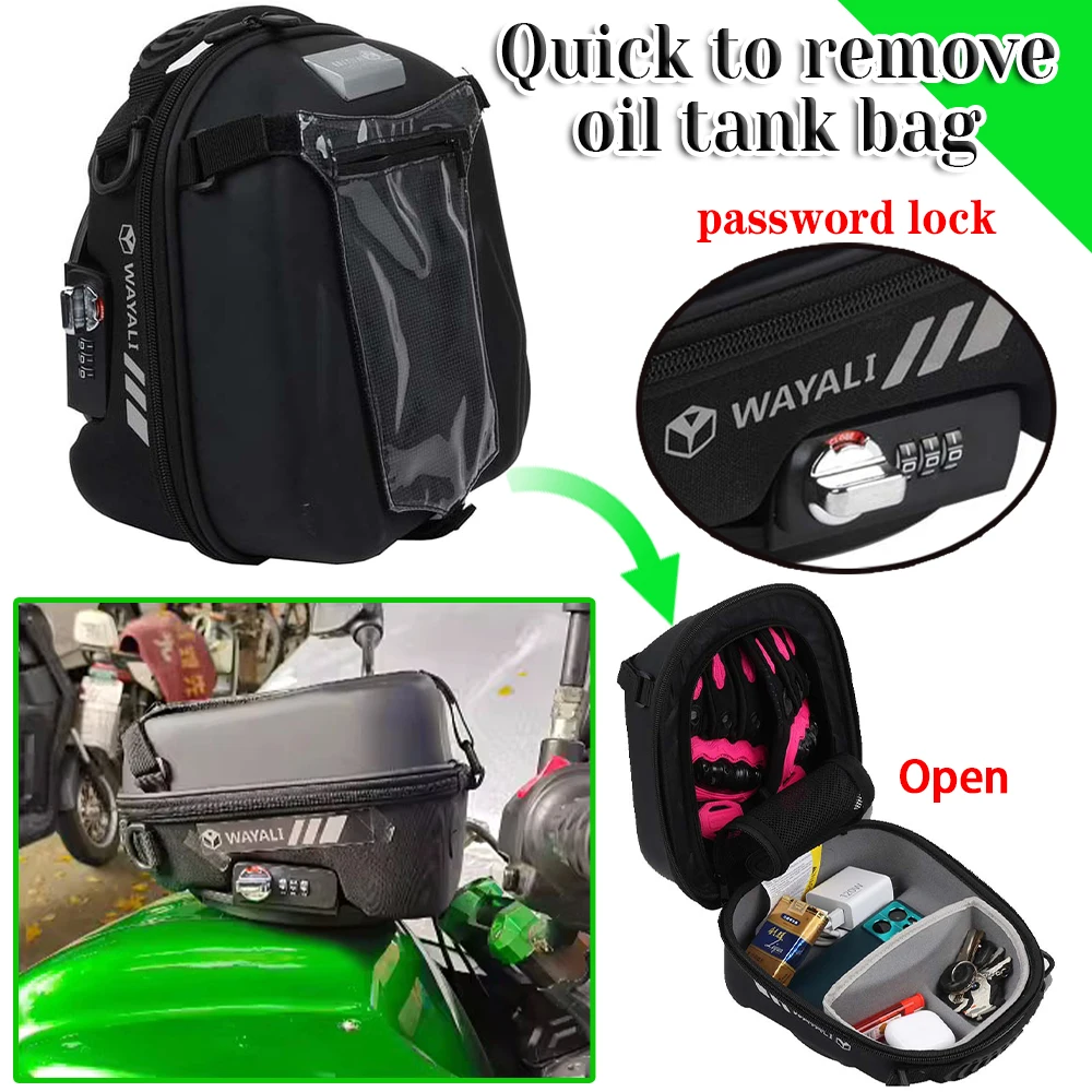 

For Honda CBR650F CBR1000RR CB1000R VFR800 CRF1000L CRF1100L CBR650R CB500X Accessories Travel Fuel Tank Bag TankLock Racing Bag