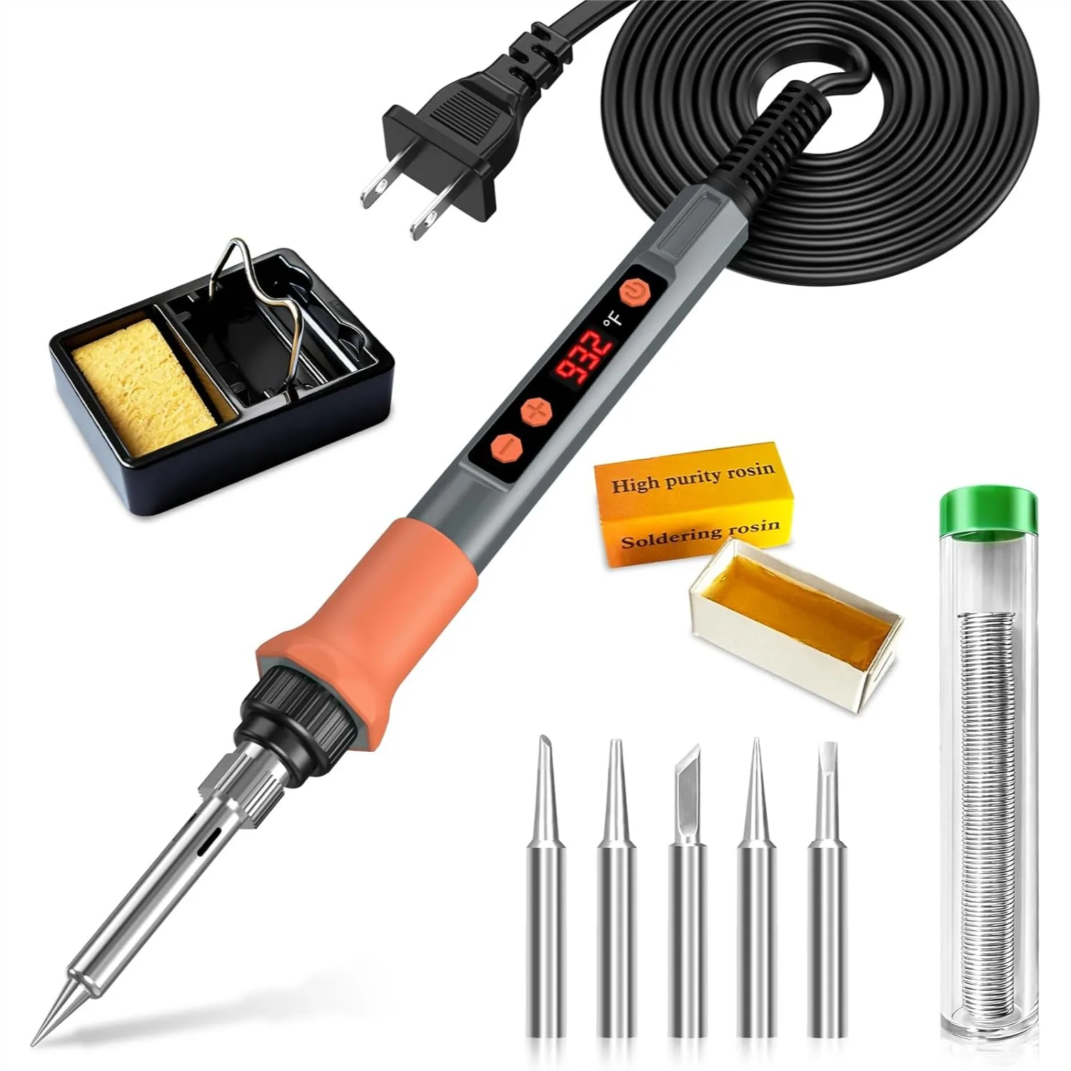 

Набор для пайки 70 Вт с LED-дисплеем, регулируемая температура 356-932°C ℉ В комплекте насадки и аксессуары для удобного использования.
