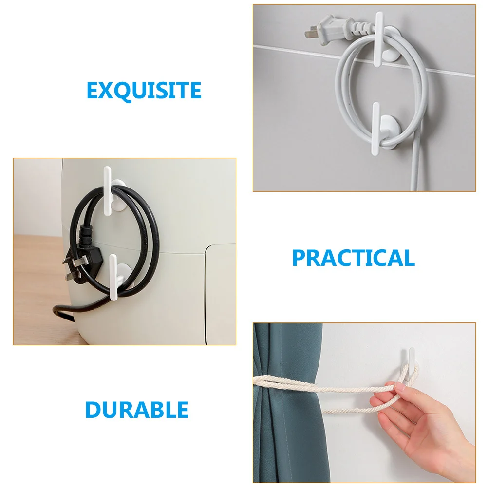 

8Pcs Adhesive Cable Organizer Cord Winder for USB Charging Cables Appliances Kitchen Wire Holder Cable Management