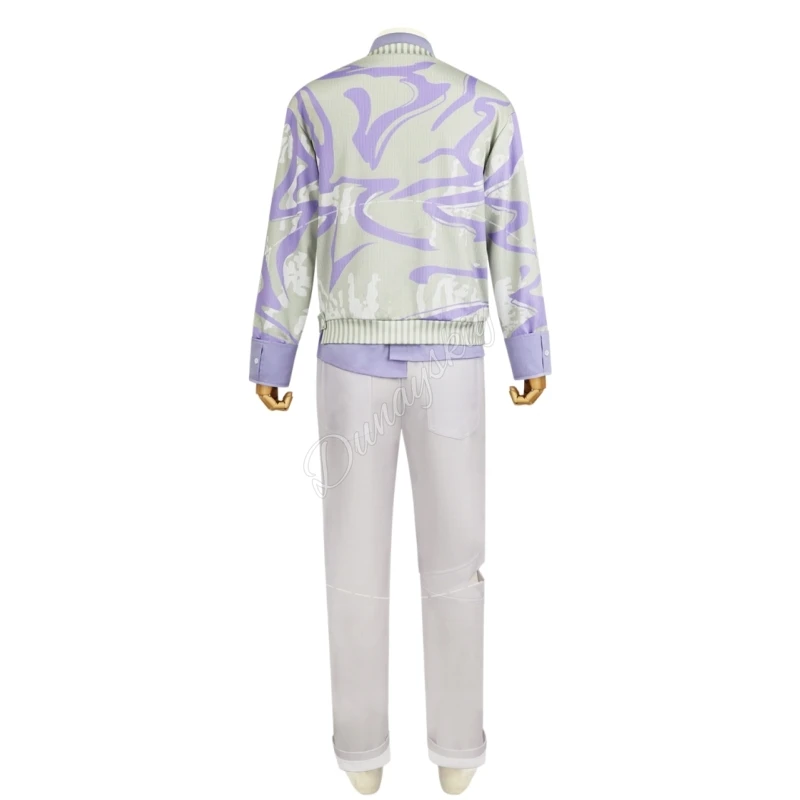Love And Deepspace Xavier Shen Xinghui Cosplay Costume Casual Wear Full Set Light Purple Printed V-neck Sweater Daily Casual view 3