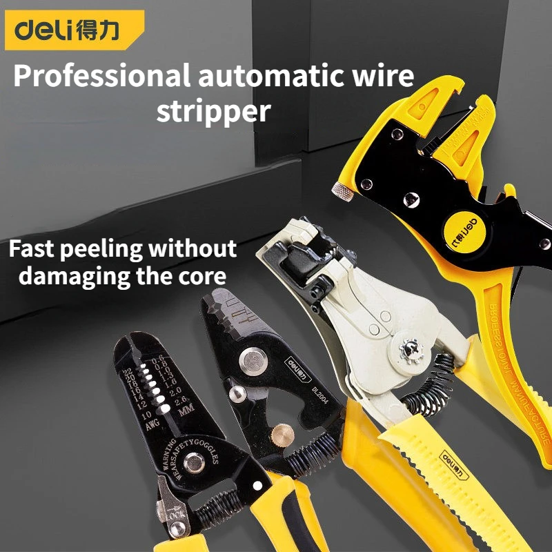 Deli multi-function wire stripper automatic wire stripper duckbill wire cutter cable crimping electrician maintenance tool