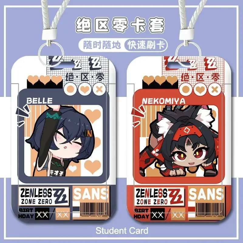 Hot Zenless Zone Zero Anby Ben Hoshimi Von Q Version Business Retractable Credit Card Holders Bank ID Holder Bus Card Cover Case