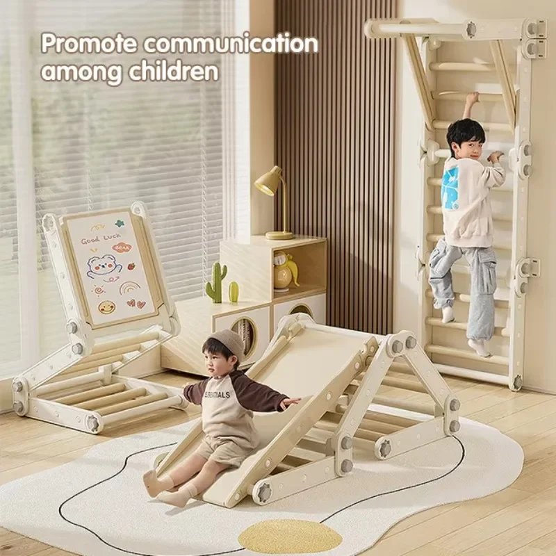Indoor Kids Climbing Triangle Wood Toddler   Frame