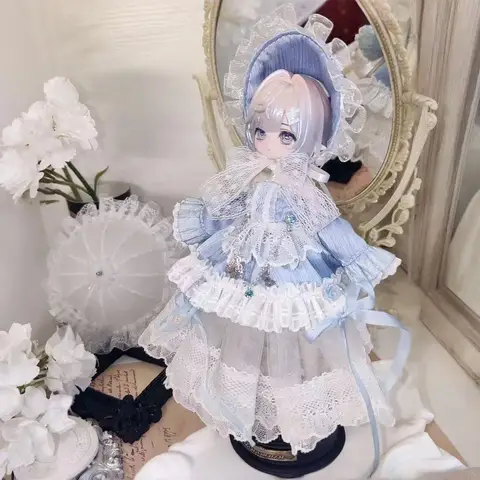 Винтаж кружевное платье для кукол BJD 1/12