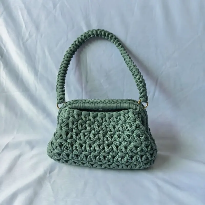 Handgehäkelte Fransen-Umhängetasche für Damen, modische Achseltasche – Detail 21