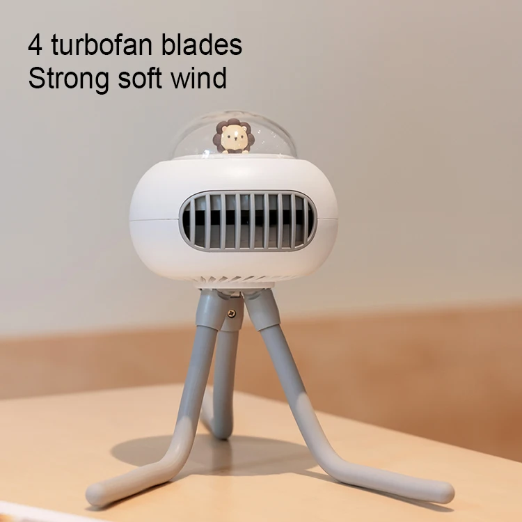 مروحة كهربائية ثلاثية القوائم لسطح المكتب بقدرة 1200 مللي أمبير في الساعة، مروحة محمولة قابلة لإعادة الشحن للسفر، مروحة عربة أطفال صغيرة بمنفذ USB