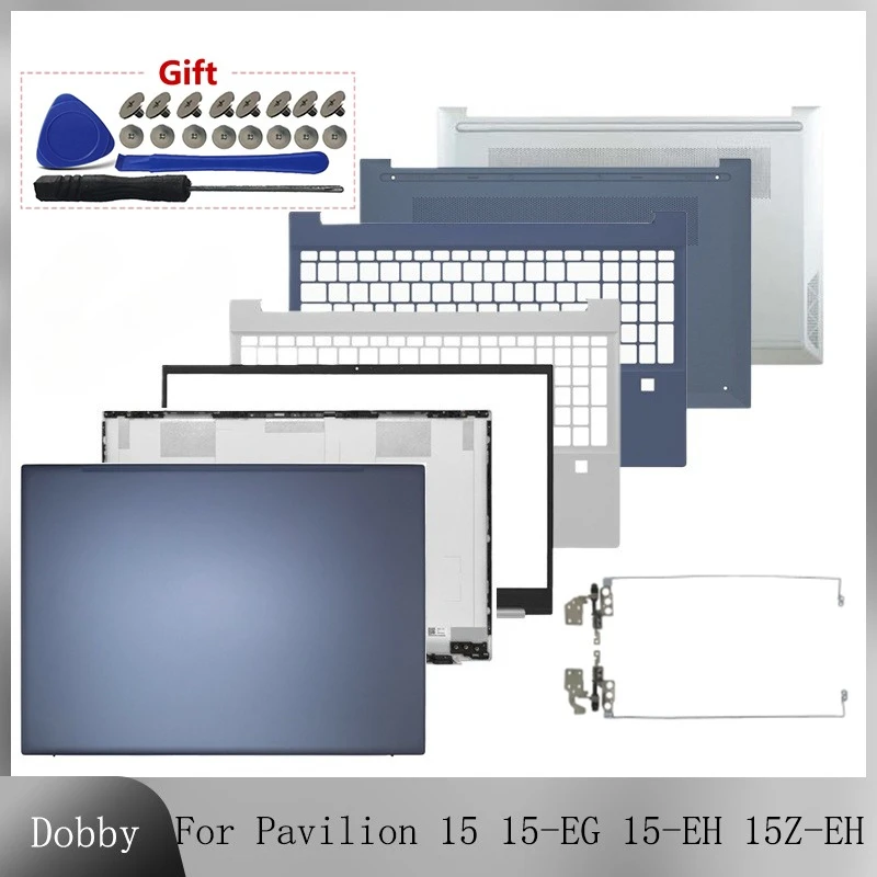 

Оригинальный новый чехол для Pavilion 15 15-EG 15-EH 15Z-EH TPN-Q245/Q246, задняя крышка ЖК-дисплея, передняя рамка, петли, упор для рук, нижняя часть корпуса, серебристый