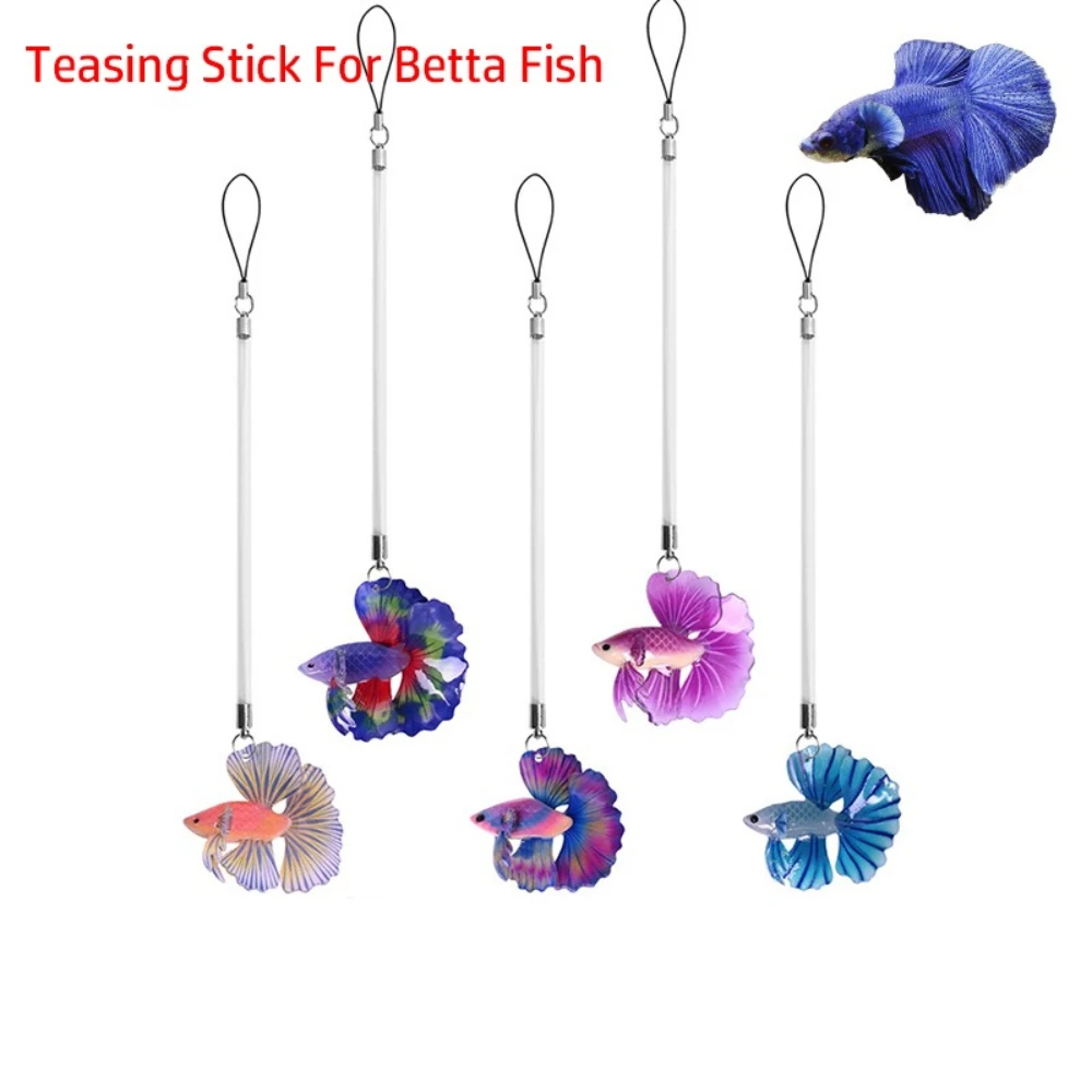 Handmade Simulation Betta Fish Toy  Lifelike Fighting Fish Tail-Fanning Interactive Play Toy For Betta Fish Aquarium Decoration
