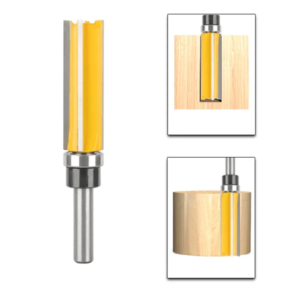 1pc 8mm Shank Flush Trim Router Bit Four Blades Milling Cutter Trimmer Cleaning Flush Router Bit For Wood Woodworking Tools