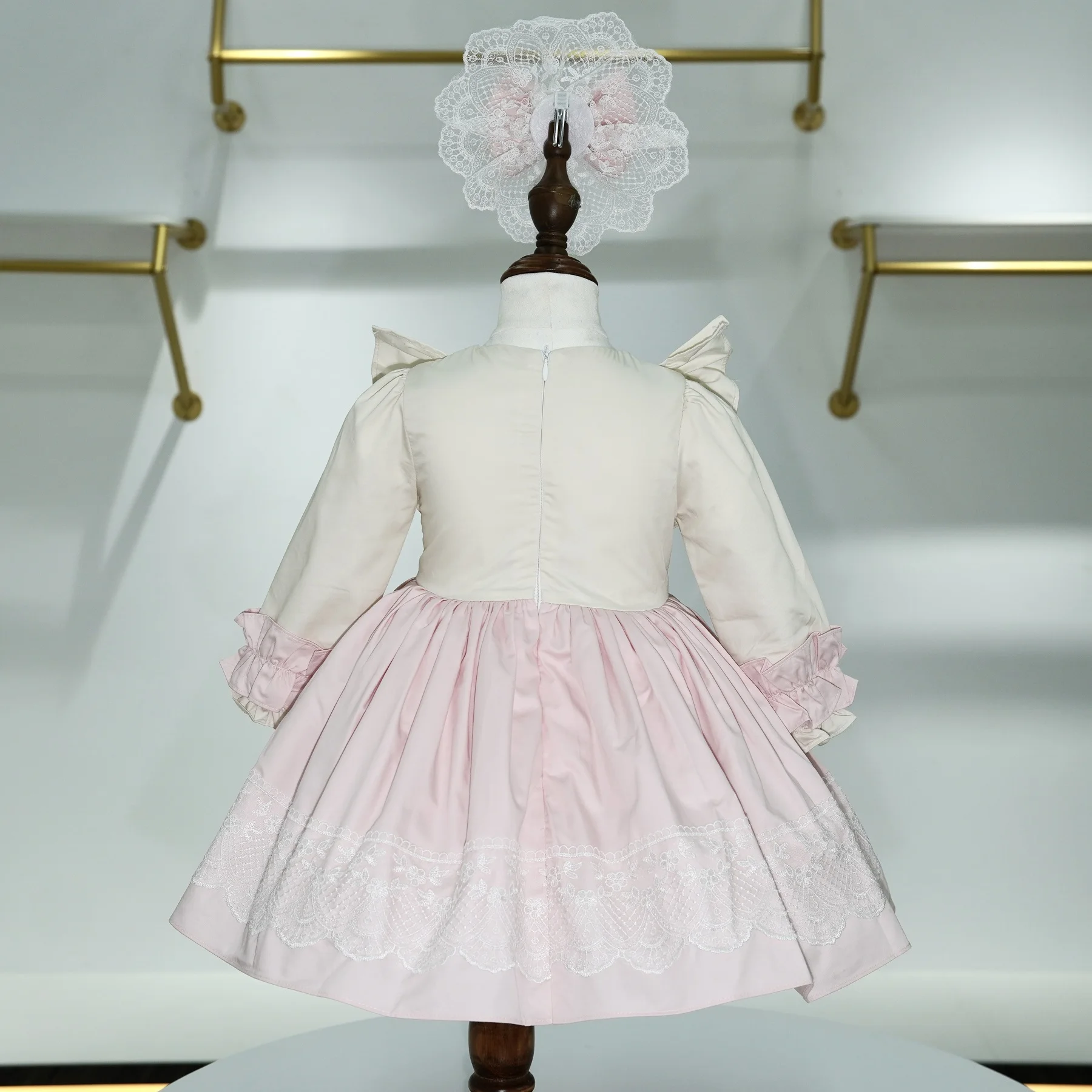 0-12Y Baby Girl Spring Pink Turkish Vintage Princess Dress for Birthday Holiday Easter Photography Eid C76